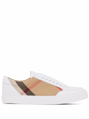 BURBERRY - Check Leather Sneakers - Burberry - Modalova