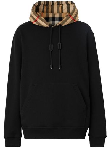 BURBERRY - Check Cotton Hoodie - Burberry - Modalova