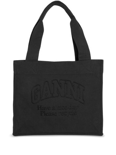 Large Organic Cotton Tote Bag - Ganni - Modalova