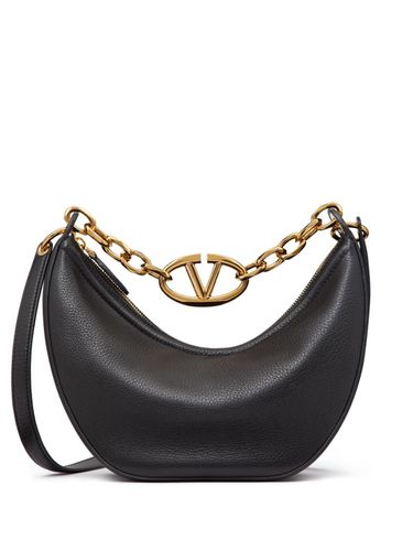 Vlogo Moon Small Leather Hobo Bag - Valentino Garavani - Modalova