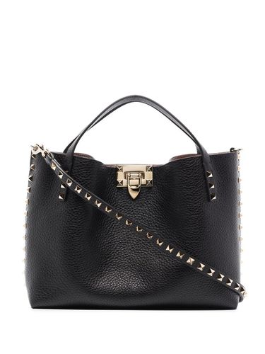 Rockstud Small Leather Tote Bag - Valentino Garavani - Modalova