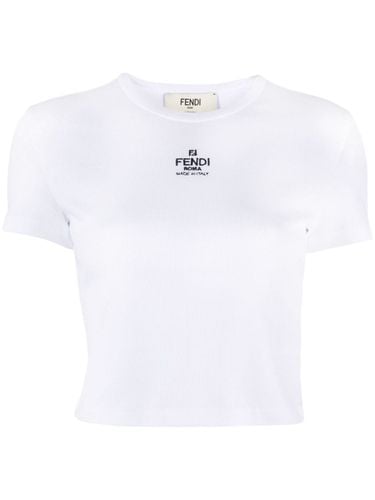 FENDI - Logo Cotton T-shirt - Fendi - Modalova