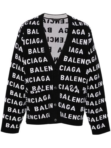 Allover Logo Wool Cardigan - Balenciaga - Modalova