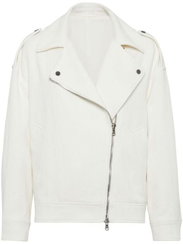 Linen And Cotton Zipped Jacket - Brunello Cucinelli - Modalova