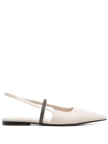 Leather Slingback Ballet Flat - Brunello Cucinelli - Modalova