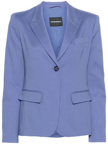 Cotton Blend Single-breasted Blazer - Emporio Armani - Modalova