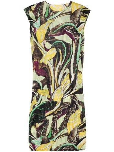 Printed Pleated Midi Dress - Pleats Please Issey Miyake - Modalova