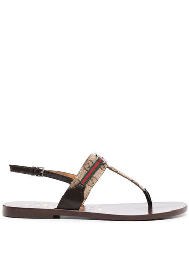 Gg And Web Motif Thong Sandals - Gucci - Modalova