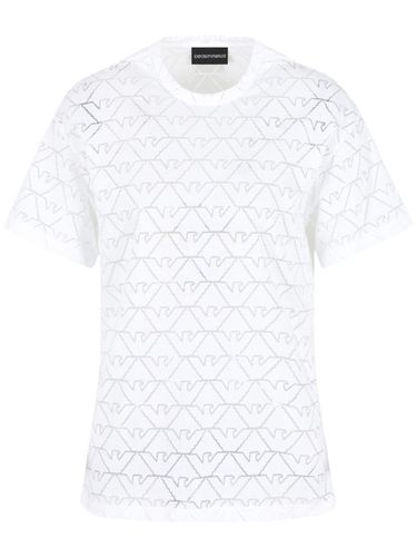 Devoré Cotton T-shirt - Emporio Armani - Modalova