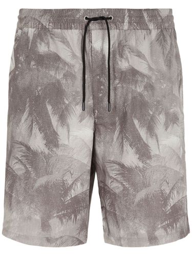 Printed Cotton Blend Shorts - Emporio Armani - Modalova