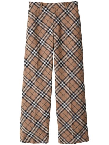 Check Wool Blend Trousers - Burberry - Modalova