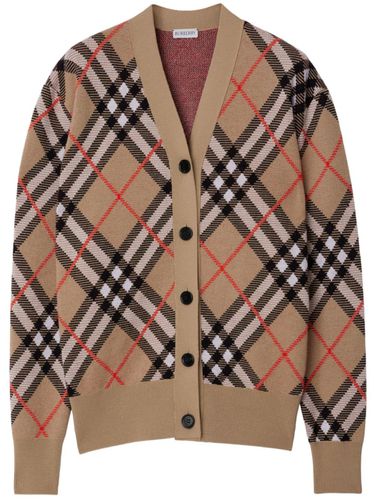 BURBERRY - Check Cashmere Cardigan - Burberry - Modalova