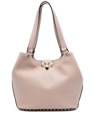 Rockstud Small Leather Tote Bag - Valentino Garavani - Modalova