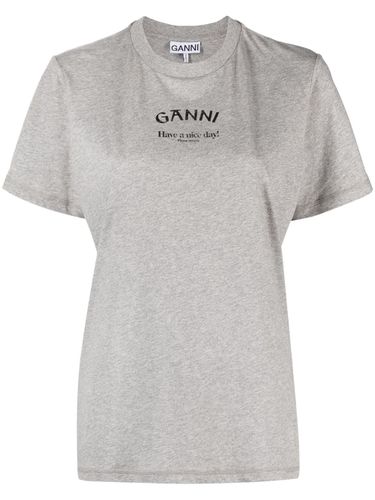 GANNI - Logo Organic Cotton T-shirt - Ganni - Modalova