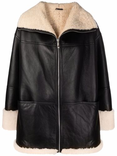 Shearling And Leather Jacket - Toteme - Modalova