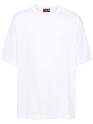 Embroidered Logo Cotton T-shirt - Gucci - Modalova