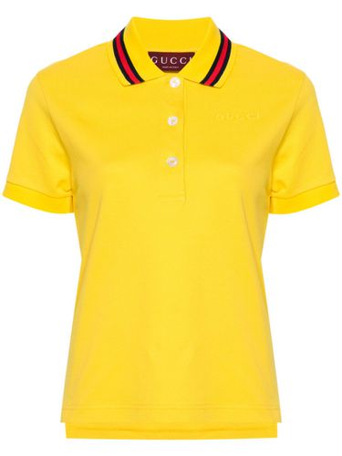 Web Detail Cotton Polo Shirt - Gucci - Modalova