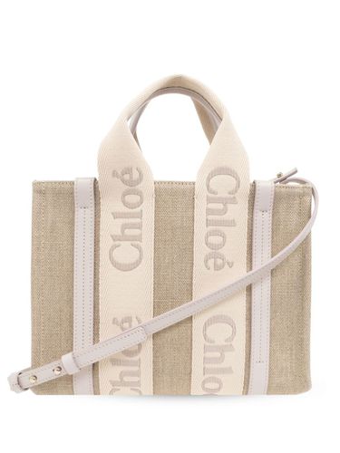 CHLOÉ - Woody Small Canvas And Leather Tote Bag - Chloé - Modalova