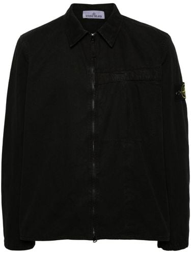 Logo Cotton Overshirt - Stone Island - Modalova