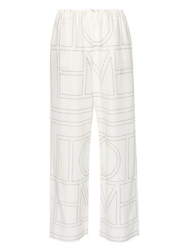 Monogram Cotton Blend Trousers - Toteme - Modalova