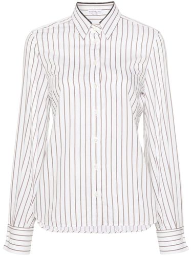 Striped Cotton Shirt - Brunello Cucinelli - Modalova