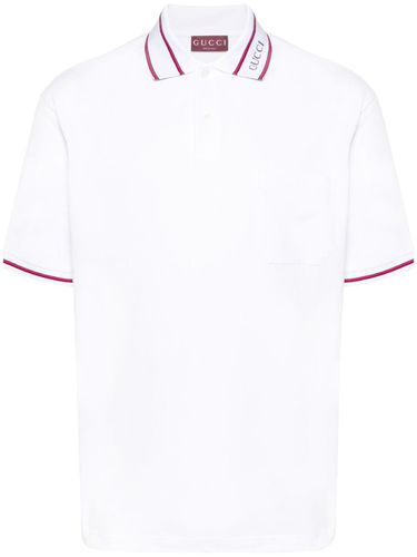 GUCCI - Logo Cotton Polo Shirt - Gucci - Modalova