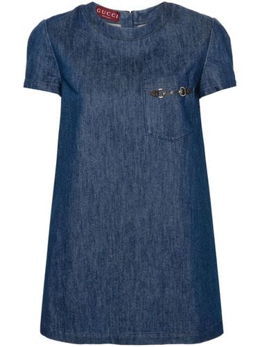 GUCCI - Denim Cotton Short Dress - Gucci - Modalova