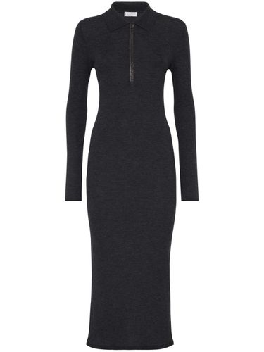 Ribbed Wool And Cashmere Midi Dress - Brunello Cucinelli - Modalova