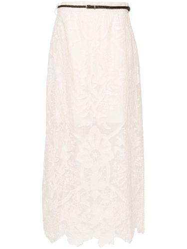 Embroidered Linen Midi Skirt - Zimmermann - Modalova