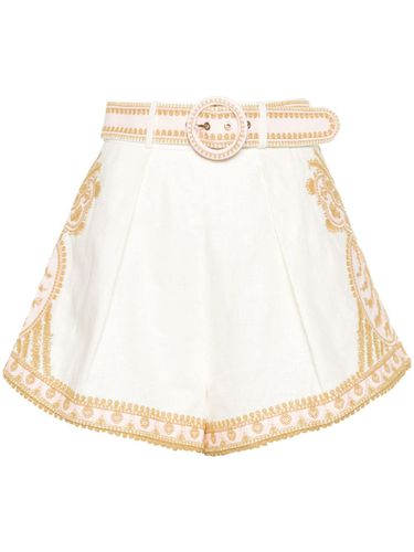 Embroidered Linen Shorts - Zimmermann - Modalova