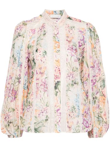 Floral Print Lace Trim Shirt - Zimmermann - Modalova