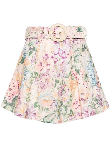 Floral Print Linen Shorts - Zimmermann - Modalova