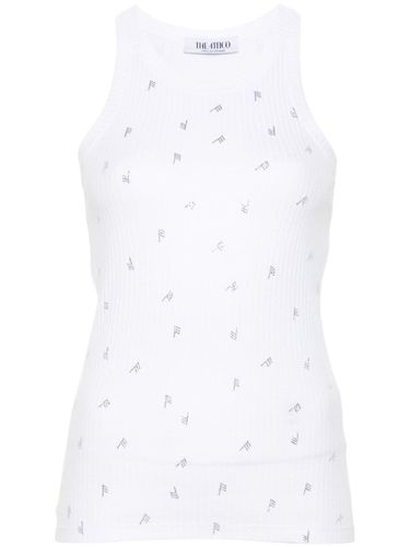 Allover Logo Cotton Tank Top - The Attico - Modalova