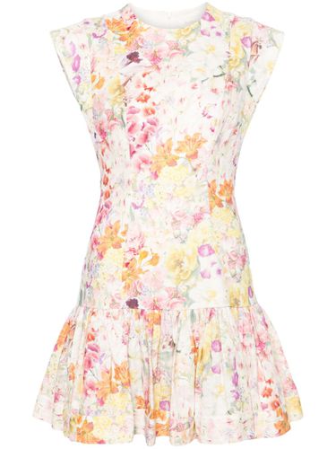 Floral Print Linen Flounce Short Dress - Zimmermann - Modalova