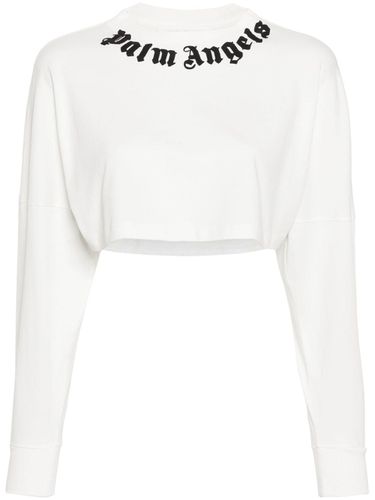 Logo Cotton Cropped T-shirt - Palm Angels - Modalova