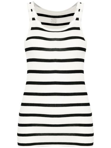 MAJESTIC - Striped Ribbed Tank Top - Majestic - Modalova