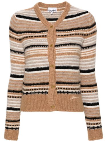 GANNI - Wool Striped Cardigan - Ganni - Modalova