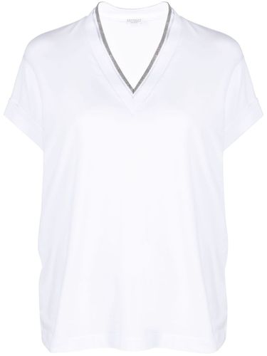 V-neck Cotton T-shirt - Brunello Cucinelli - Modalova