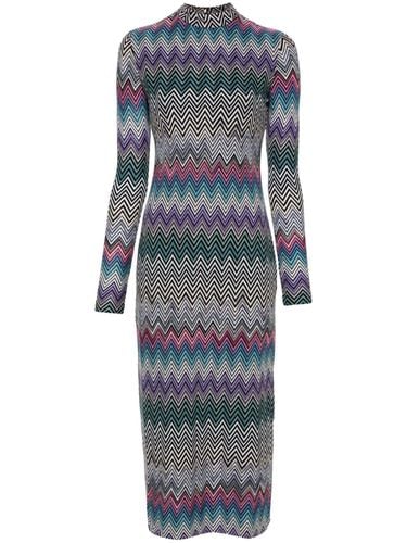 Zig Zag Motif Wool Midi Dress - Missoni - Modalova