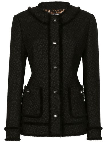 Tweed Single-breasted Jacket - Dolce & Gabbana - Modalova