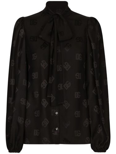 Allover Logo Silk Shirt - Dolce & Gabbana - Modalova