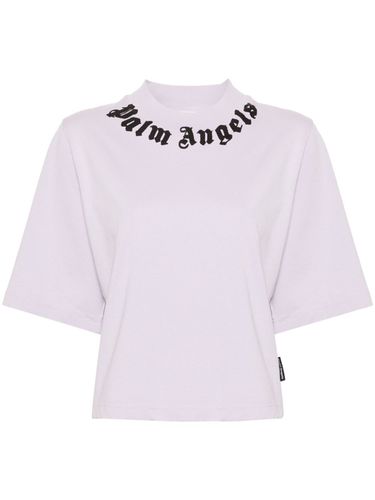 Logo Cotton Cropped T-shirt - Palm Angels - Modalova