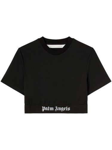 Logo Cotton Cropped T-shirt - Palm Angels - Modalova