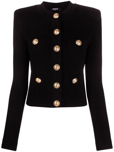 Buttoned Crewneck Cardigan - Balmain - Modalova