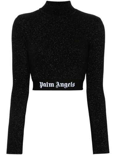 Logo Lurex Cropped Top - Palm Angels - Modalova