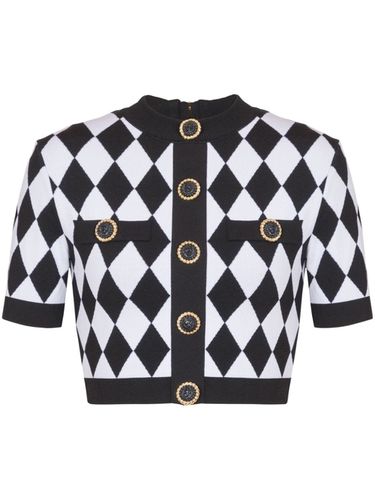 BALMAIN - Buttoned Diamond Crop Top - Balmain - Modalova