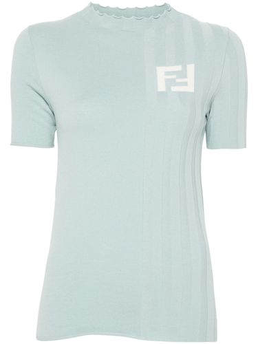 FENDI - Ribbed Cotton T-shirt - Fendi - Modalova