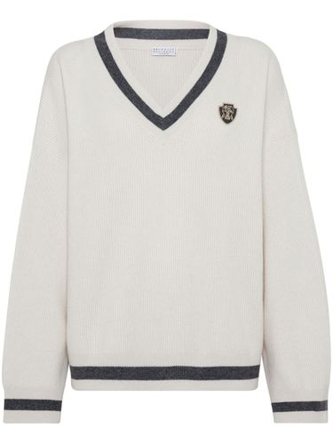 Cashmere V-necked Sweater - Brunello Cucinelli - Modalova