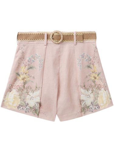 Floral Print Linen Shorts - Zimmermann - Modalova