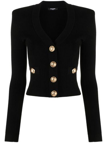 Buttoned V-necked Cardigan - Balmain - Modalova